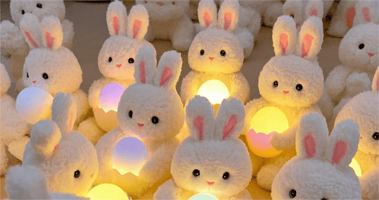 Plush Bunny with Light Up Egg，Igniting the Customization Craze!